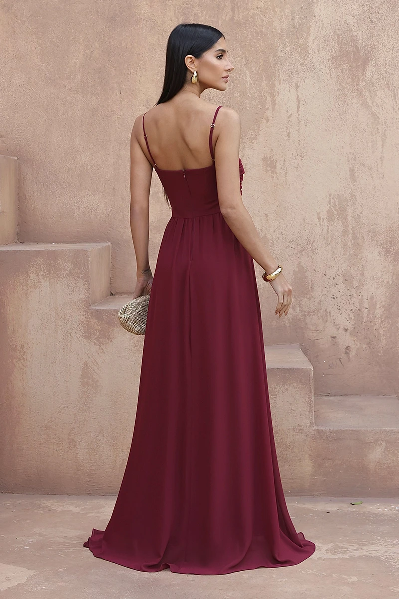 Dot Clothing - Dress Dot Clothing Longo Bethania Arola Gota Marsala - 2586MARS