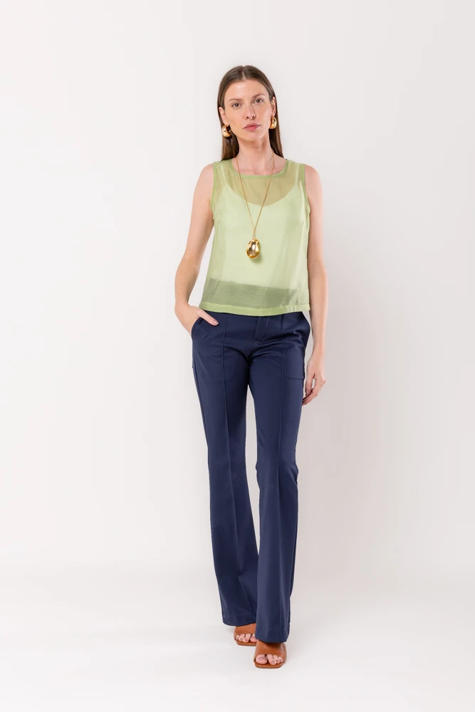Hidrogênio - WIDE STRAP ORGANZA MATCHA TANK TOP - 20496403 Hidrogênio - WIDE STRAP ORGANZA MATCHA TANK TOP - 20496403