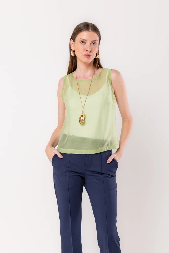 Hidrogênio - WIDE STRAP ORGANZA MATCHA TANK TOP - 20496403 Hidrogênio - WIDE STRAP ORGANZA MATCHA TANK TOP - 20496403