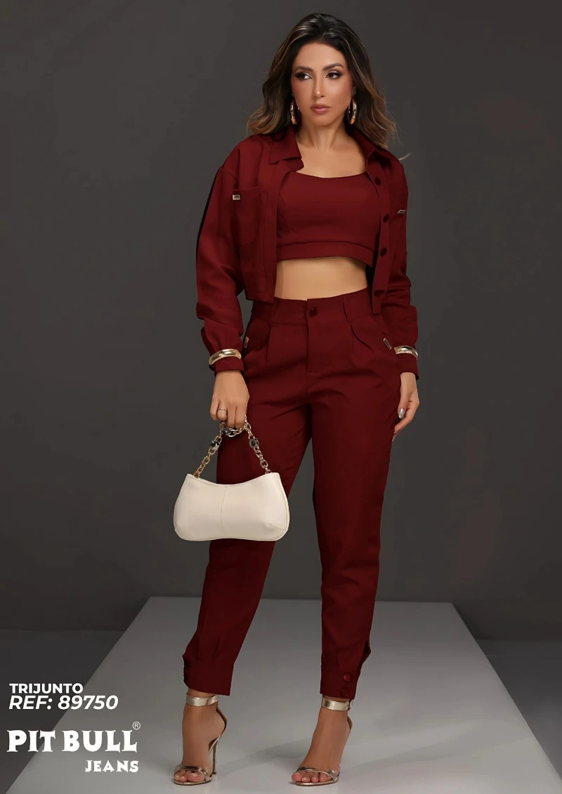 PITBULL - SET WITH PANTS, JACKET AND TOP EMPORIO PIT BULL - MARSALA - 89750MS