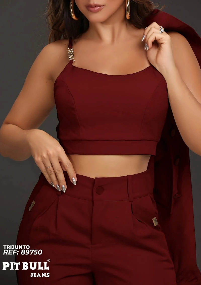 PITBULL - SET WITH PANTS, JACKET AND TOP EMPORIO PIT BULL - MARSALA - 89750MS