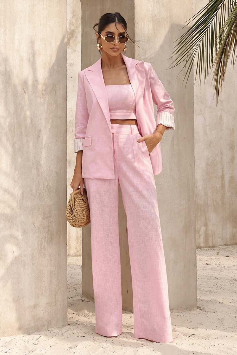 Dot Clothing - Blazer Dot Clothing Ariana Linho pink - 2832ROSA Dot Clothing - Blazer Dot Clothing Ariana Linho pink - 2832ROSA