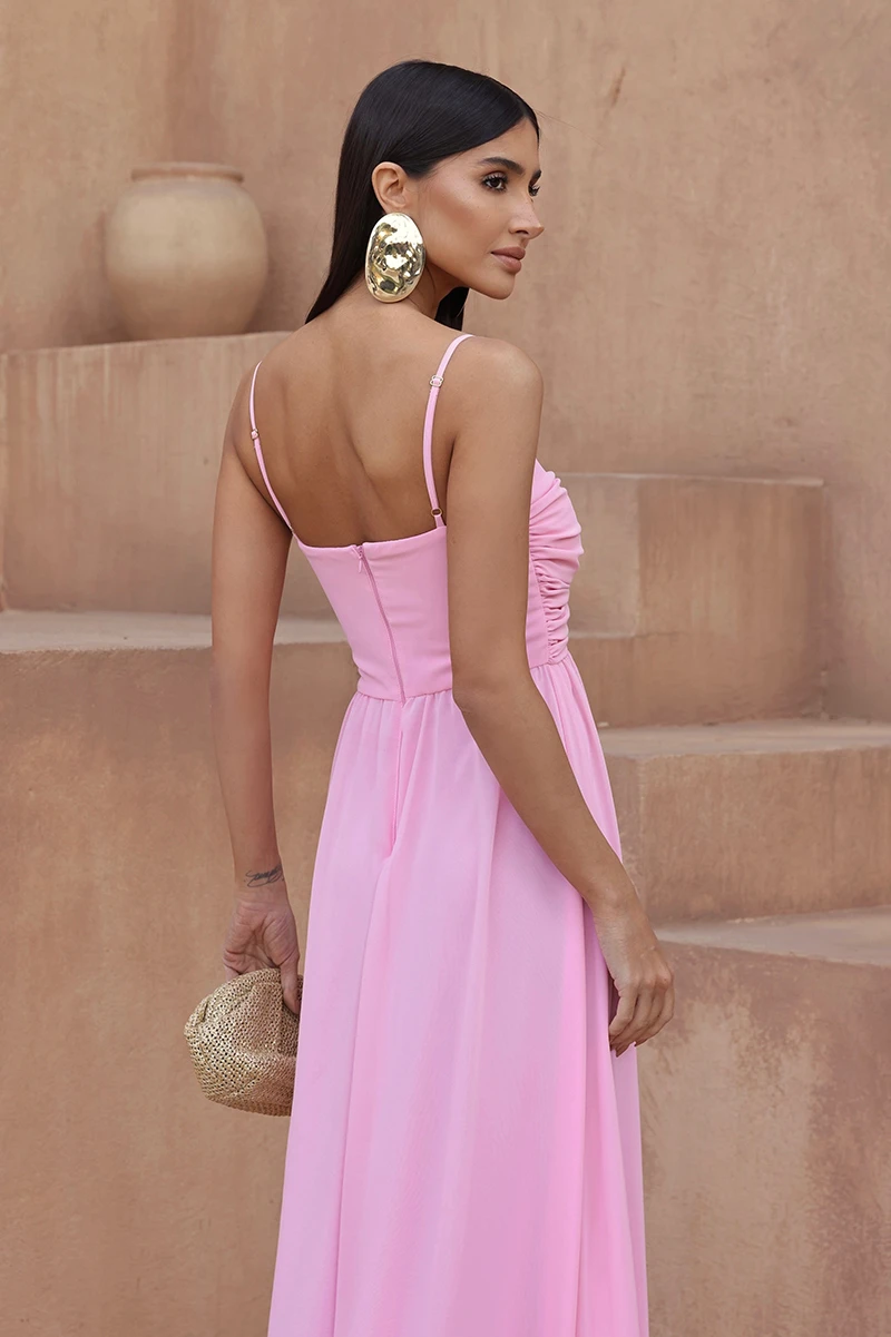 Dot Clothing - Dress Dot Clothing Longo Bethania Argola Gota pink - 2586ROSA Dot Clothing - Dress Dot Clothing Longo Bethania Argola Gota pink - 2586ROSA