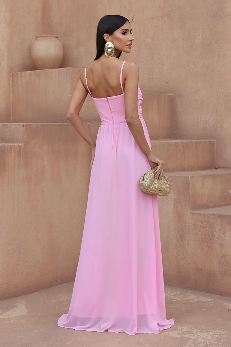 Dot Clothing - Dress Dot Clothing Longo Bethania Argola Gota pink - 2586ROSA Dot Clothing - Dress Dot Clothing Longo Bethania Argola Gota pink - 2586ROSA