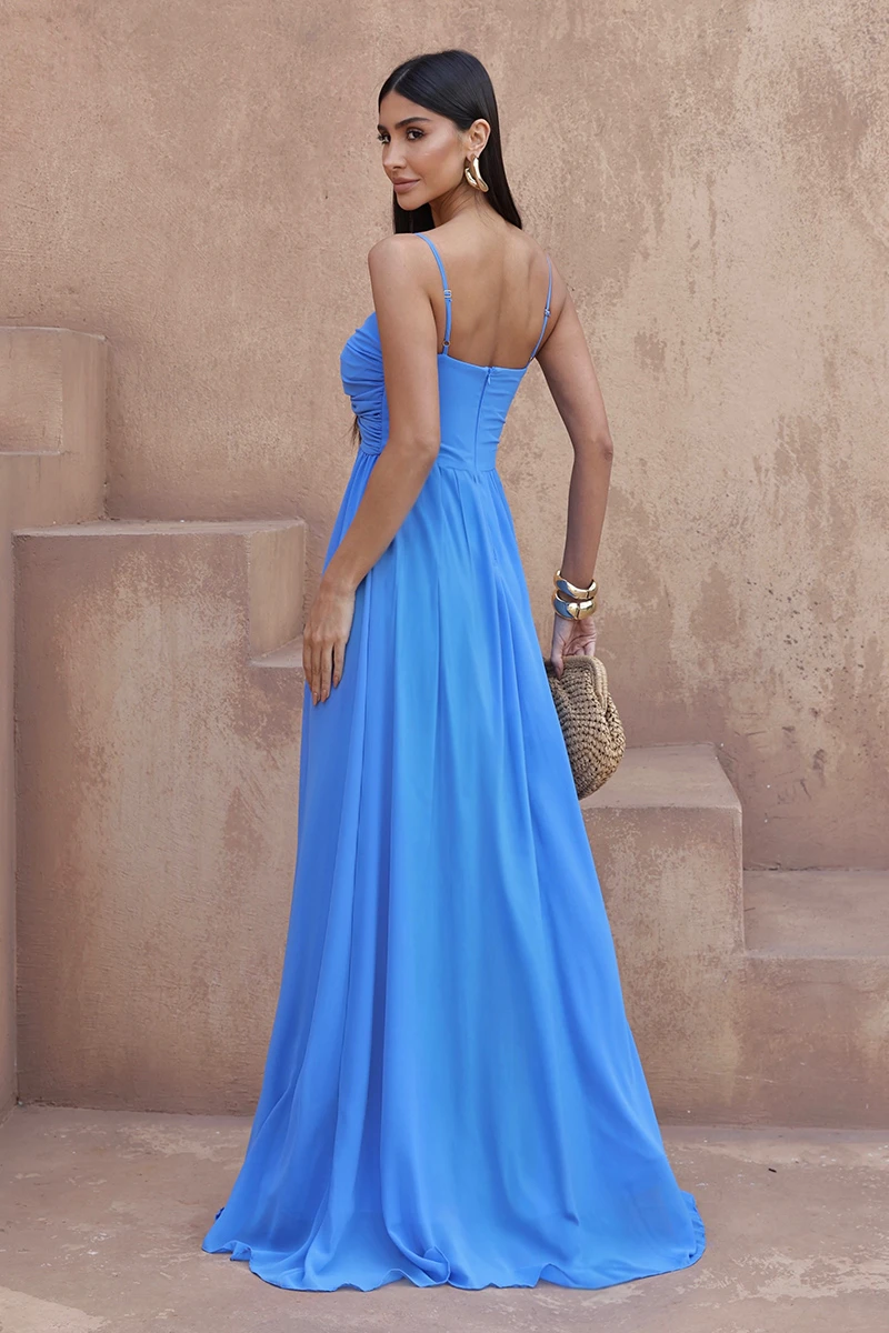 Dot Clothing - Dress Dot Clothing Longo Bethania Argola Gota Azul - 2586AZUL Dot Clothing - Dress Dot Clothing Longo Bethania Argola Gota Azul - 2586AZUL