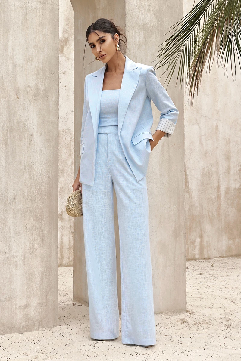 Dot Clothing - Pants Dot Clothing Terry Linen Blue - 2821AZUL Dot Clothing - Pants Dot Clothing Terry Linen Blue - 2821AZUL