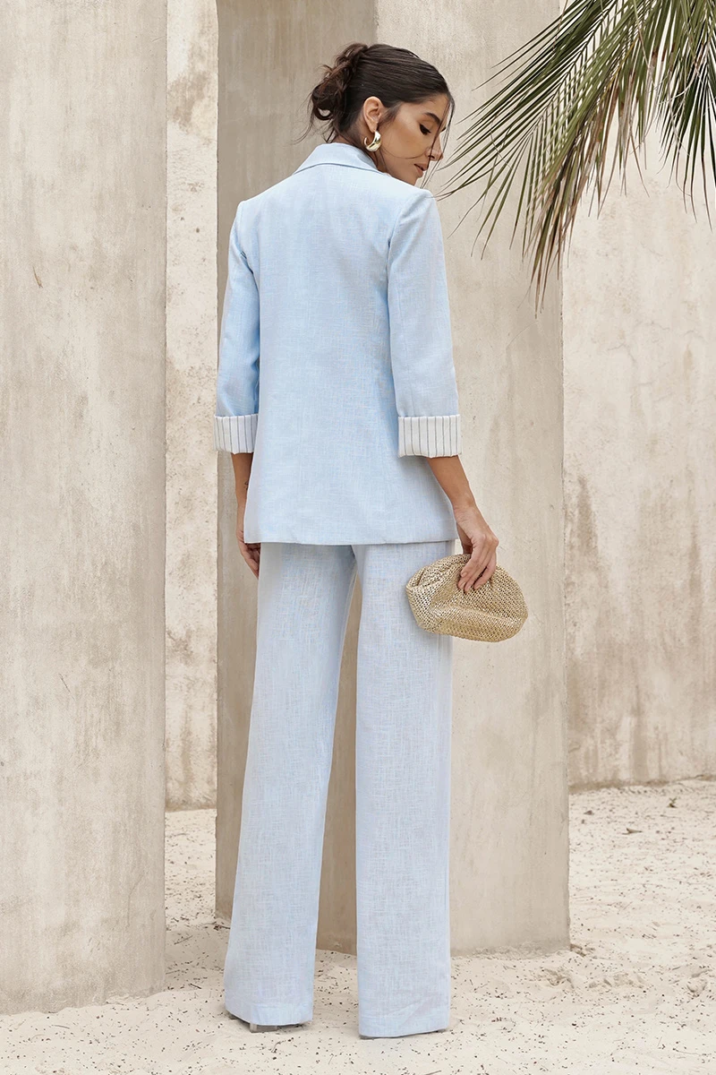 Dot Clothing - Pants Dot Clothing Terry Linen Blue - 2821AZUL Dot Clothing - Pants Dot Clothing Terry Linen Blue - 2821AZUL