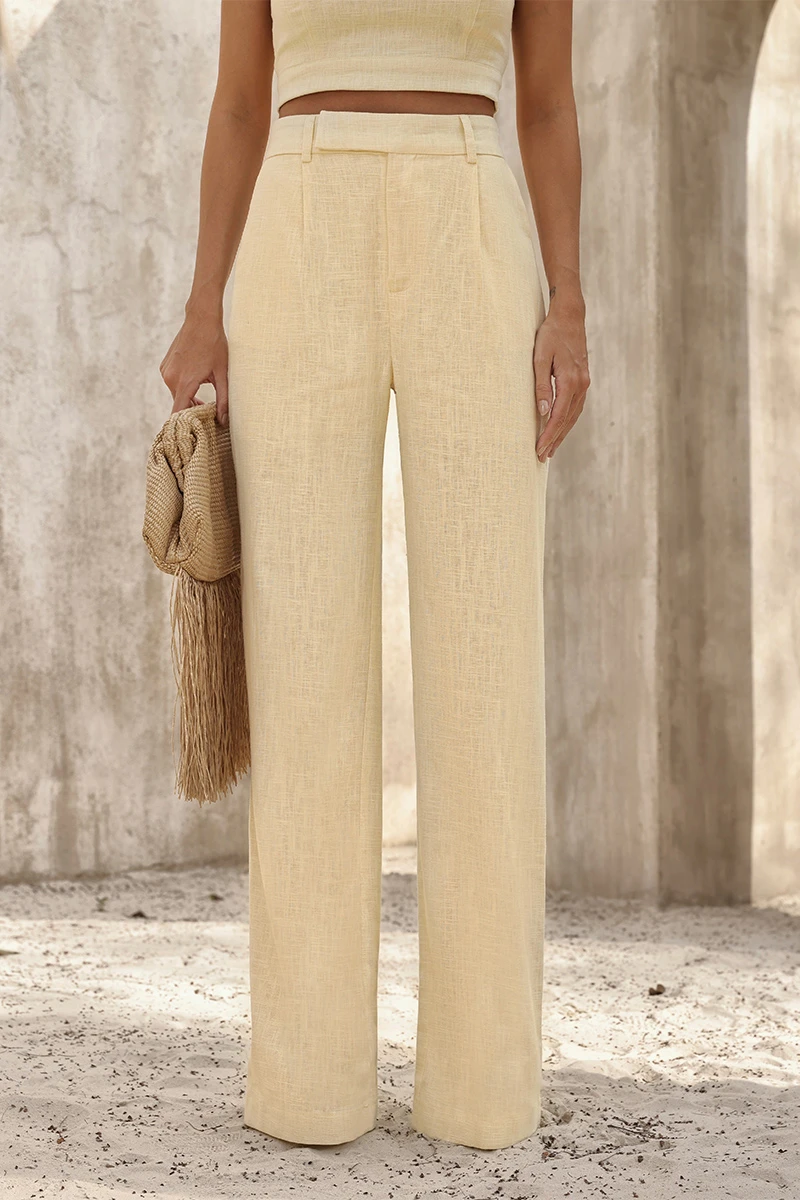 Dot Clothing - Pants Dot Clothing Terry Linen Yellow - 2821AMARELO Dot Clothing - Pants Dot Clothing Terry Linen Yellow - 2821AMARELO