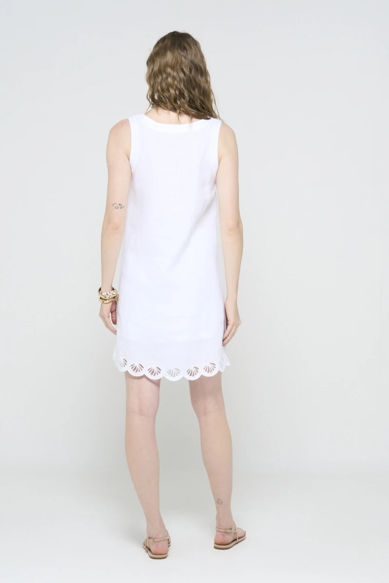 Hidrogênio - WHITE LINEN MINI DRESS WITH STRAP - 20547002 Hidrogênio - WHITE LINEN MINI DRESS WITH STRAP - 20547002