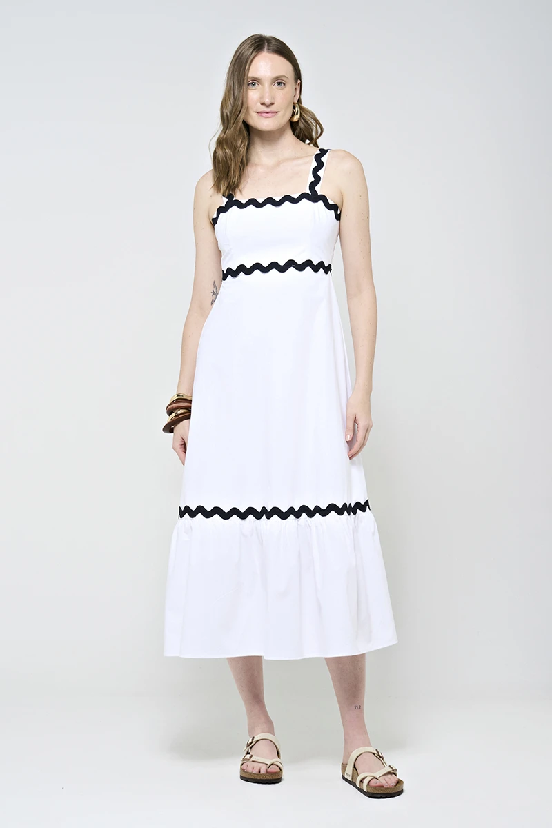 Hidrogênio - MIDI DRESS WITH WHITE SIANINHA - 20568002