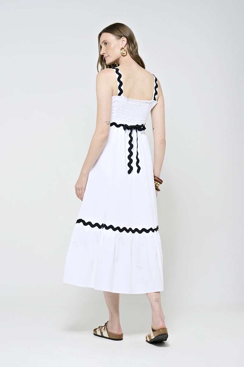 Hidrogênio - MIDI DRESS WITH WHITE SIANINHA - 20568002