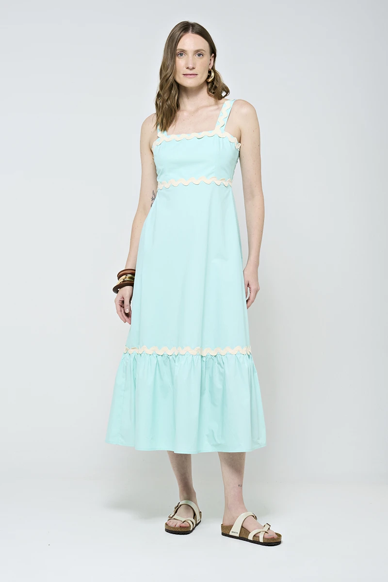Hidrogênio - MIDI DRESS WITH WATER GREEN SIANINHA - 20568157 Hidrogênio - MIDI DRESS WITH WATER GREEN SIANINHA - 20568157