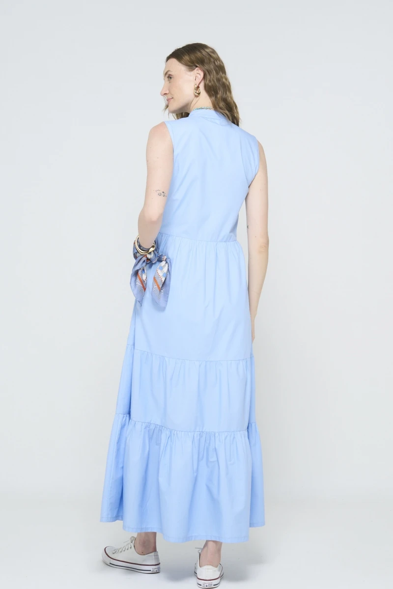 Hidrogênio - BABY BLUE PAPPER LONG DRESS - 20589111 Hidrogênio - BABY BLUE PAPPER LONG DRESS - 20589111