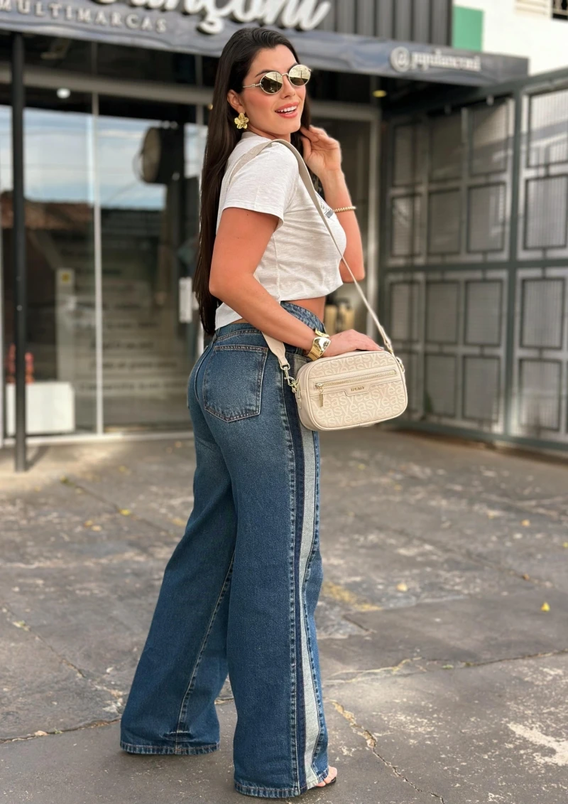 LANÇA PERFUME - Calça Jeans Wide Leg Cintura Alta Lança Perfume - 8505 LANÇA PERFUME - Calça Jeans Wide Leg Cintura Alta Lança Perfume - 8505