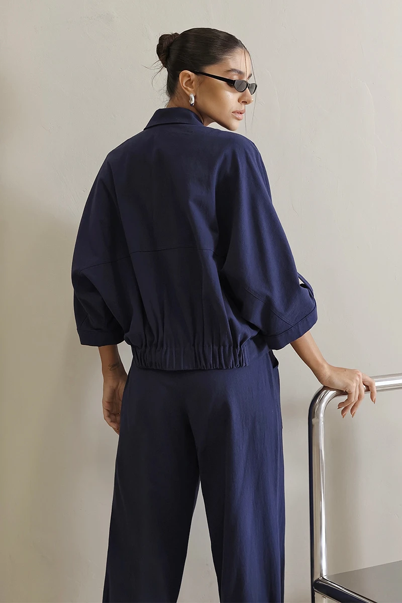Dot Clothing - Conjunto Dot Clothing Liz Blusa e Calça Jogger Marinho - 2822AZULES