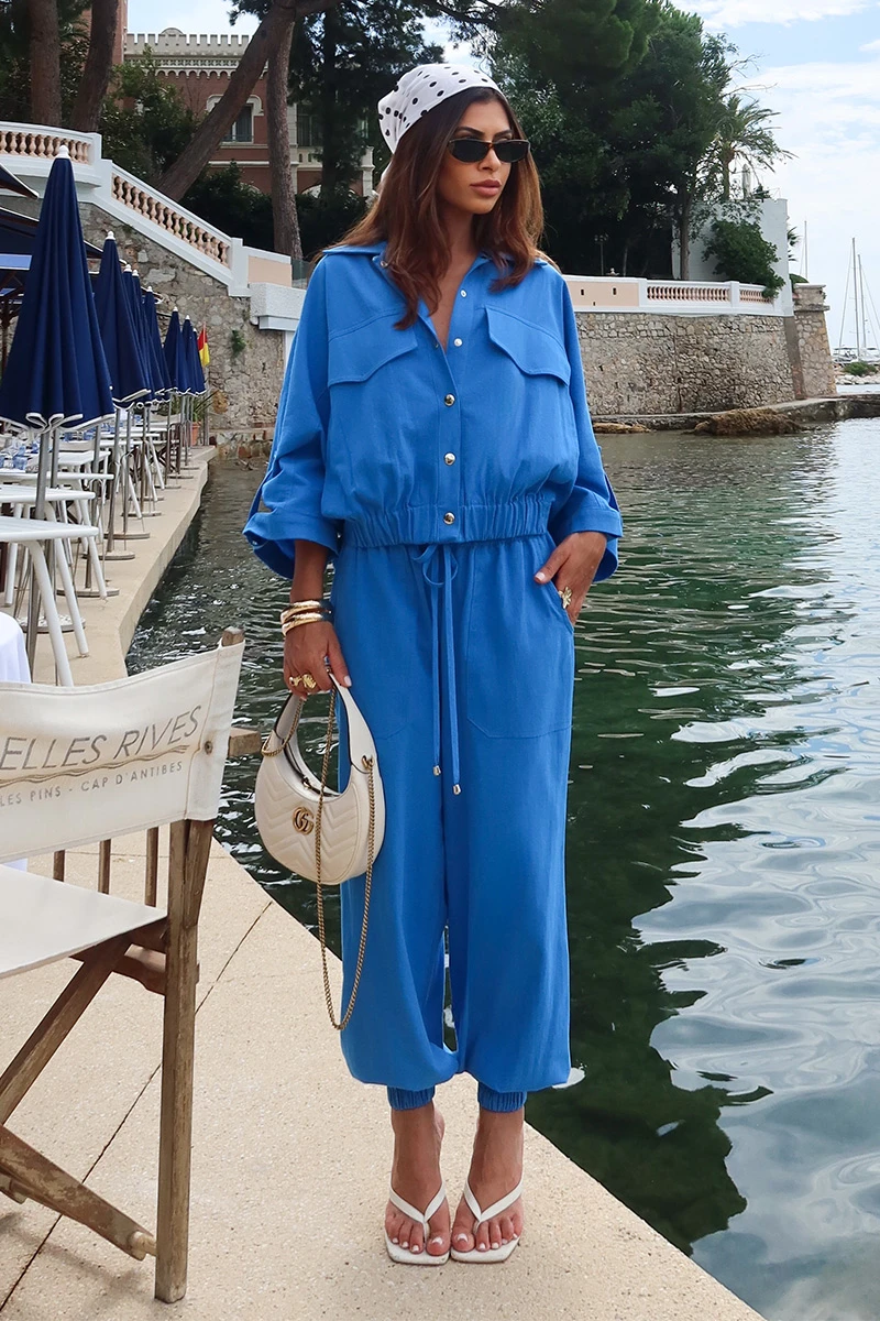 Dot Clothing - Conjunto Dot Clothing Liz Blusa e Calça Jogger Azul - 2822AZUL Dot Clothing - Conjunto Dot Clothing Liz Blusa e Calça Jogger Azul - 2822AZUL