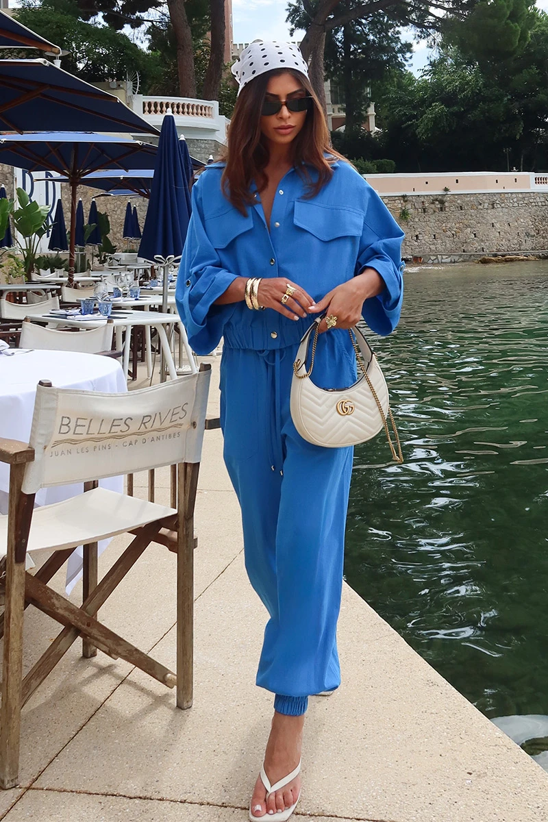 Dot Clothing - Conjunto Dot Clothing Liz Blusa e Calça Jogger Azul - 2822AZUL Dot Clothing - Conjunto Dot Clothing Liz Blusa e Calça Jogger Azul - 2822AZUL