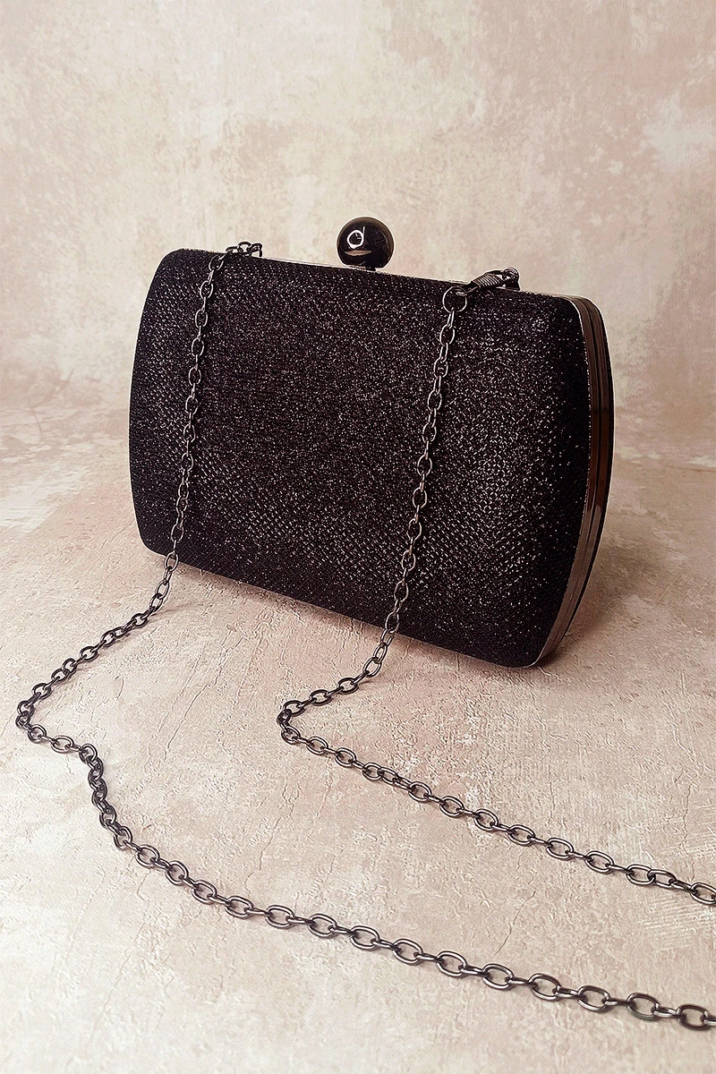 Bauarte - Black Glitter Bauarte Party Hand Bag - 0452172MPRE Bauarte - Black Glitter Bauarte Party Hand Bag - 0452172MPRE