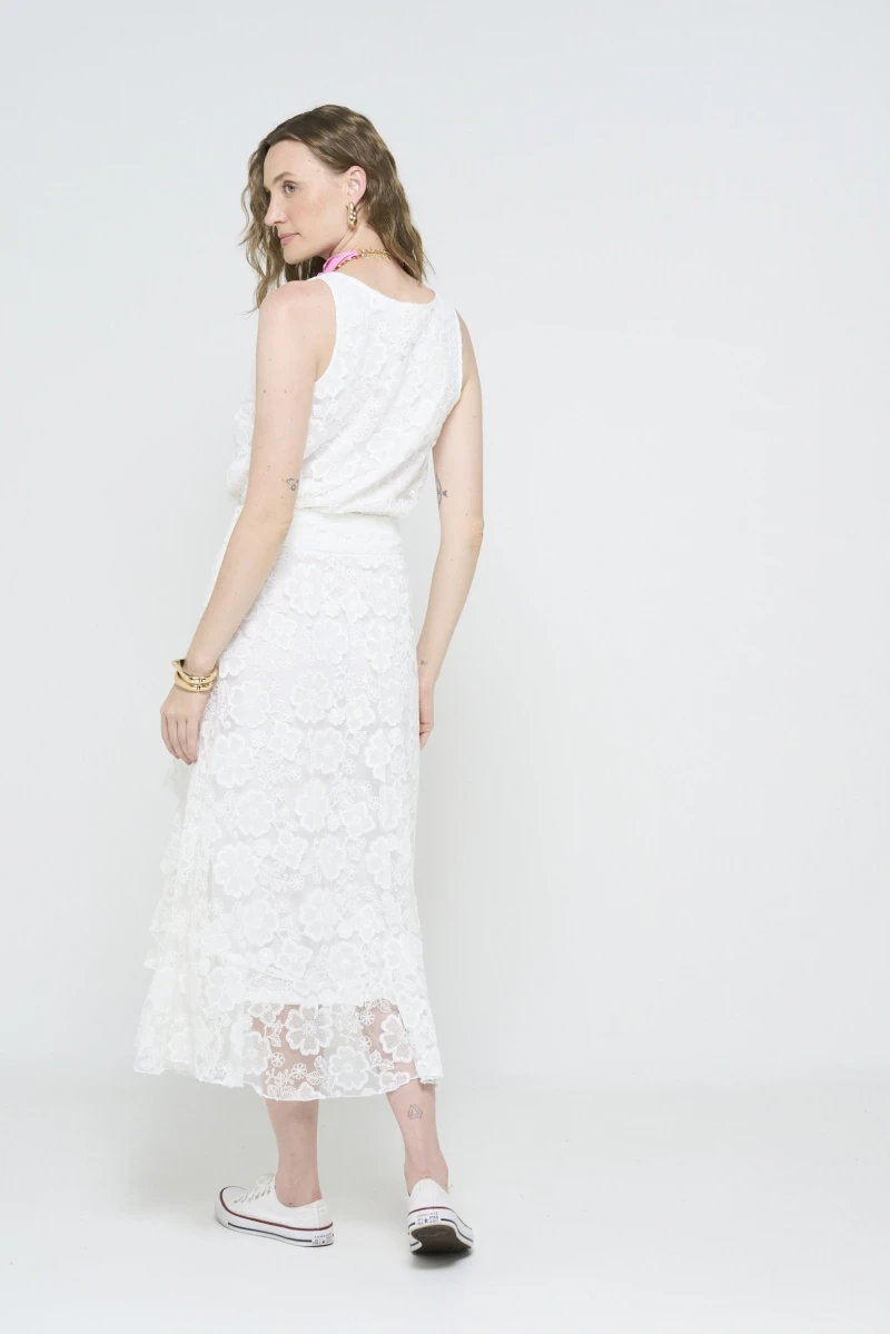 Hidrogênio - OFF-WHITE LACE LINED TANK TOP - 20618018 Hidrogênio - OFF-WHITE LACE LINED TANK TOP - 20618018