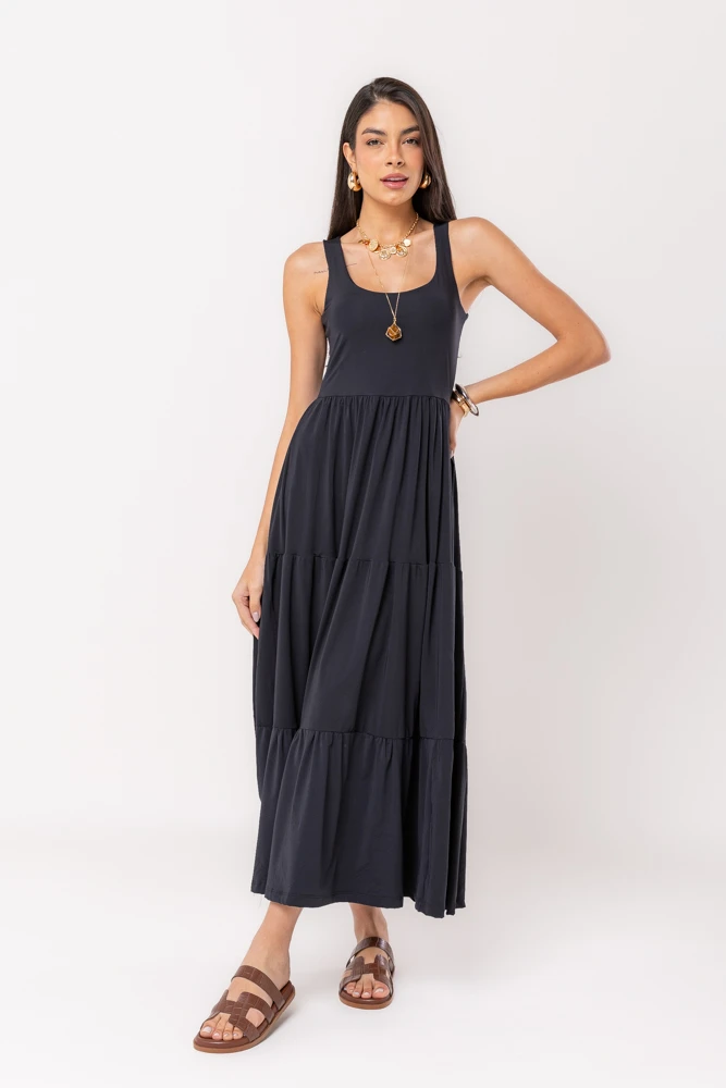 Hidrogênio - 3 MARIAS BLACK MIDI DRESS - 19594001