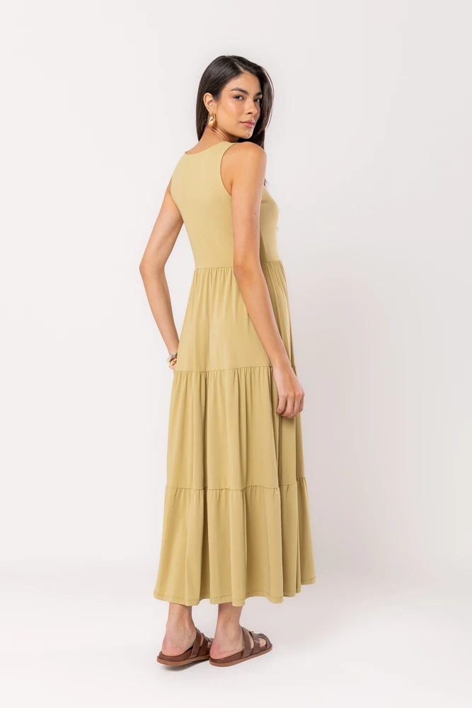 Hidrogênio - 3 MARIAS CANA GREEN MIDI DRESS - 19594479