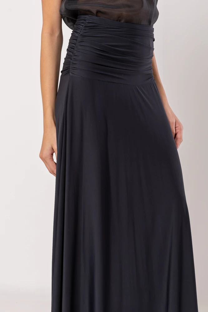 Hidrogênio - BLACK FLARE SKIRT WITH RUFFLES AT THE HIP - 19497001