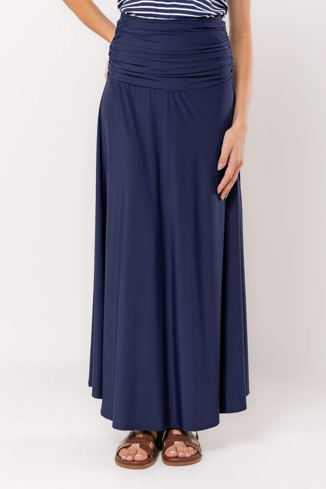 Hidrogênio - NAVY FLARE SKIRT WITH RUFFLES AT THE HIP - 19497004 Hidrogênio - NAVY FLARE SKIRT WITH RUFFLES AT THE HIP - 19497004