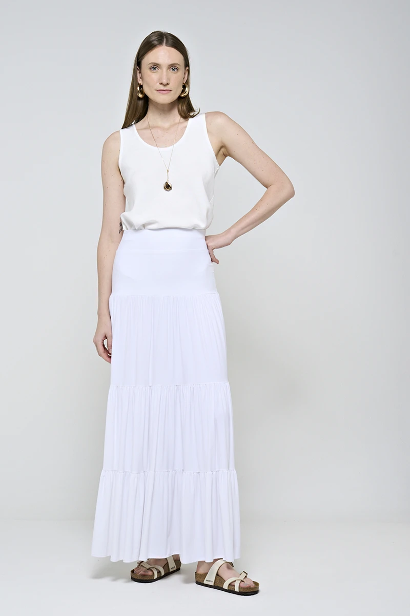 Hidrogênio - LONG SKIRT 3 MARIAS WHITE - 18925002