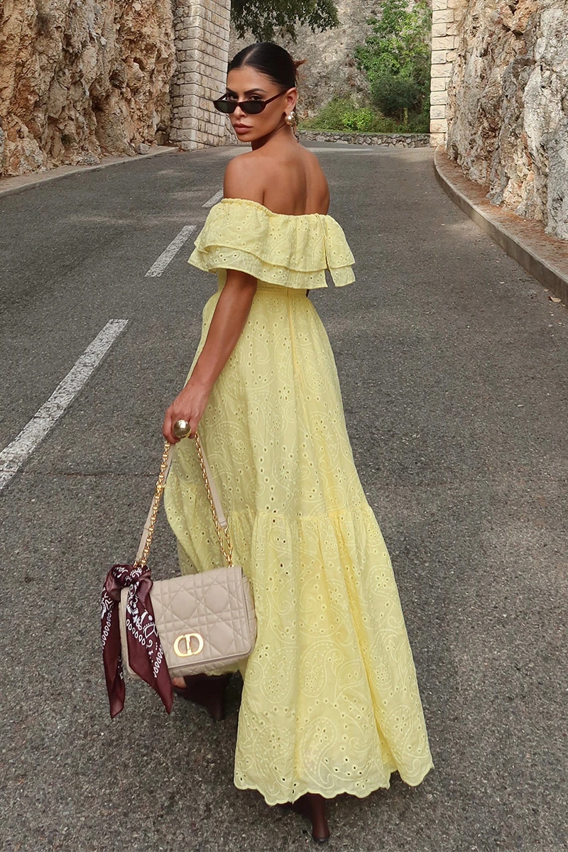 Dot Clothing - Dress Dot Clothing Caitlin Shoulder to Shoulder Laise Chamomile - 2840AMAR Dot Clothing - Dress Dot Clothing Caitlin Shoulder to Shoulder Laise Chamomile - 2840AMAR