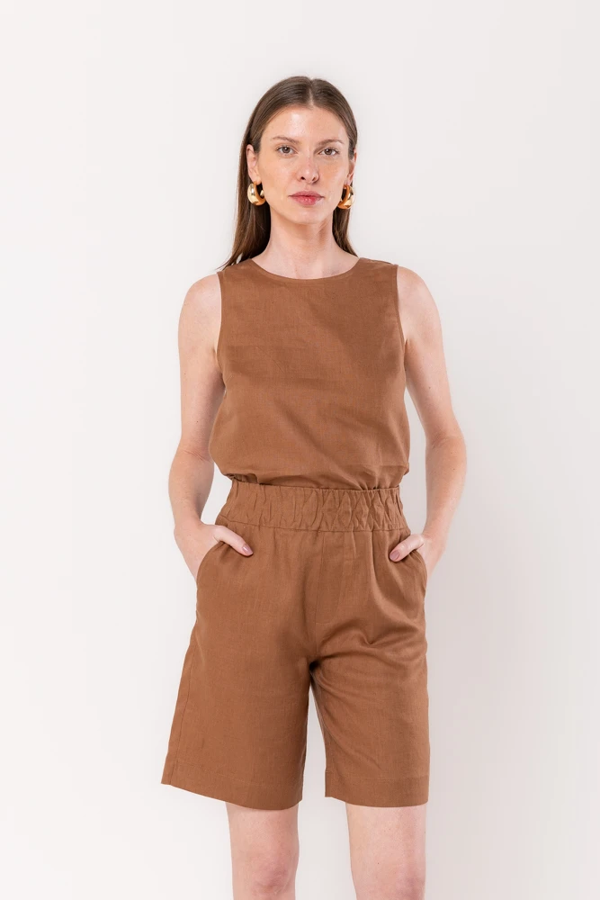 Hidrogênio - BEAR LINEN BERMUDA SHORTS - 20545585