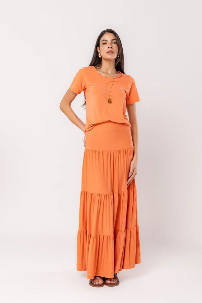 Hidrogênio - LONG SKIRT 3 MARIAS CARROT - 18925189 Hidrogênio - LONG SKIRT 3 MARIAS CARROT - 18925189