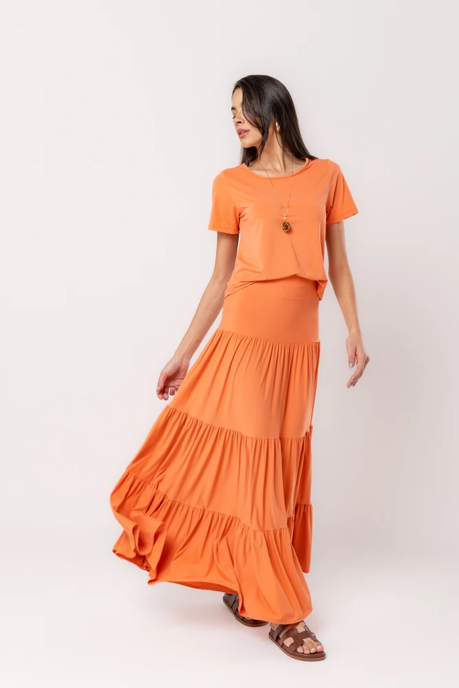 Hidrogênio - LONG SKIRT 3 MARIAS CARROT - 18925189 Hidrogênio - LONG SKIRT 3 MARIAS CARROT - 18925189