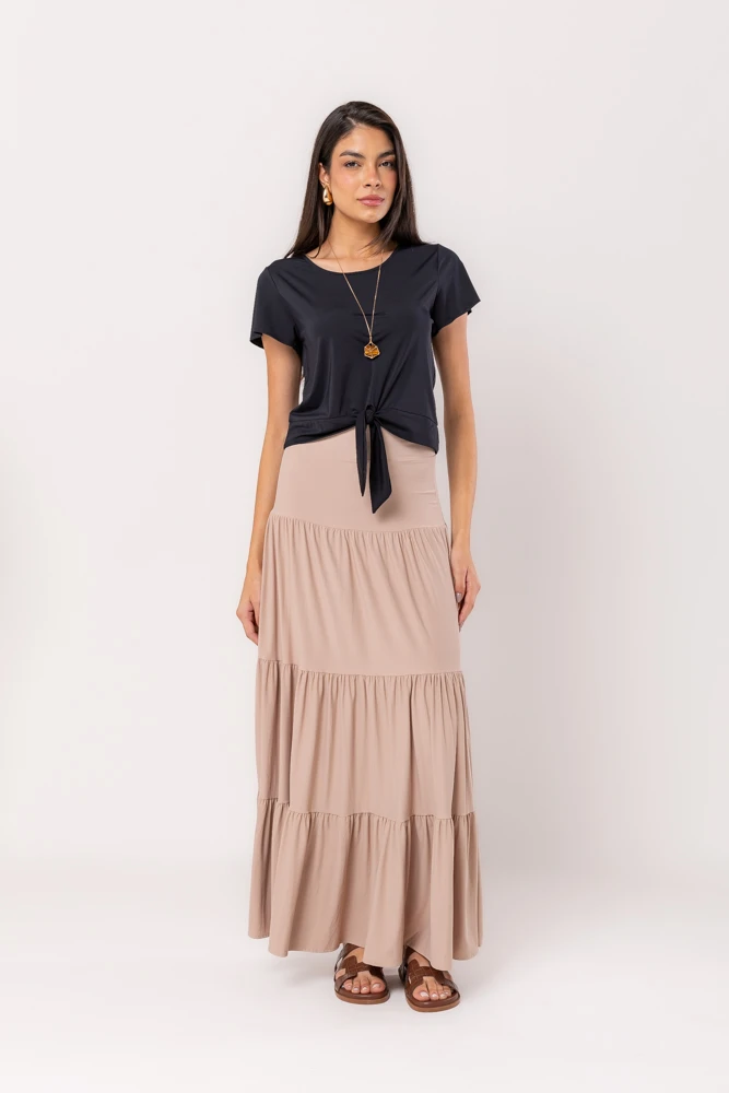 Hidrogênio - 3 MARIAS CHOCOLATE LONG SKIRT - 18925032 Hidrogênio - 3 MARIAS CHOCOLATE LONG SKIRT - 18925032