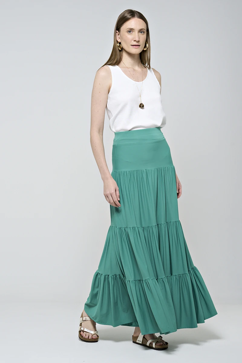 Hidrogênio - LONG SKIRT 3 MARIAS SALVIA - 18925300 Hidrogênio - LONG SKIRT 3 MARIAS SALVIA - 18925300