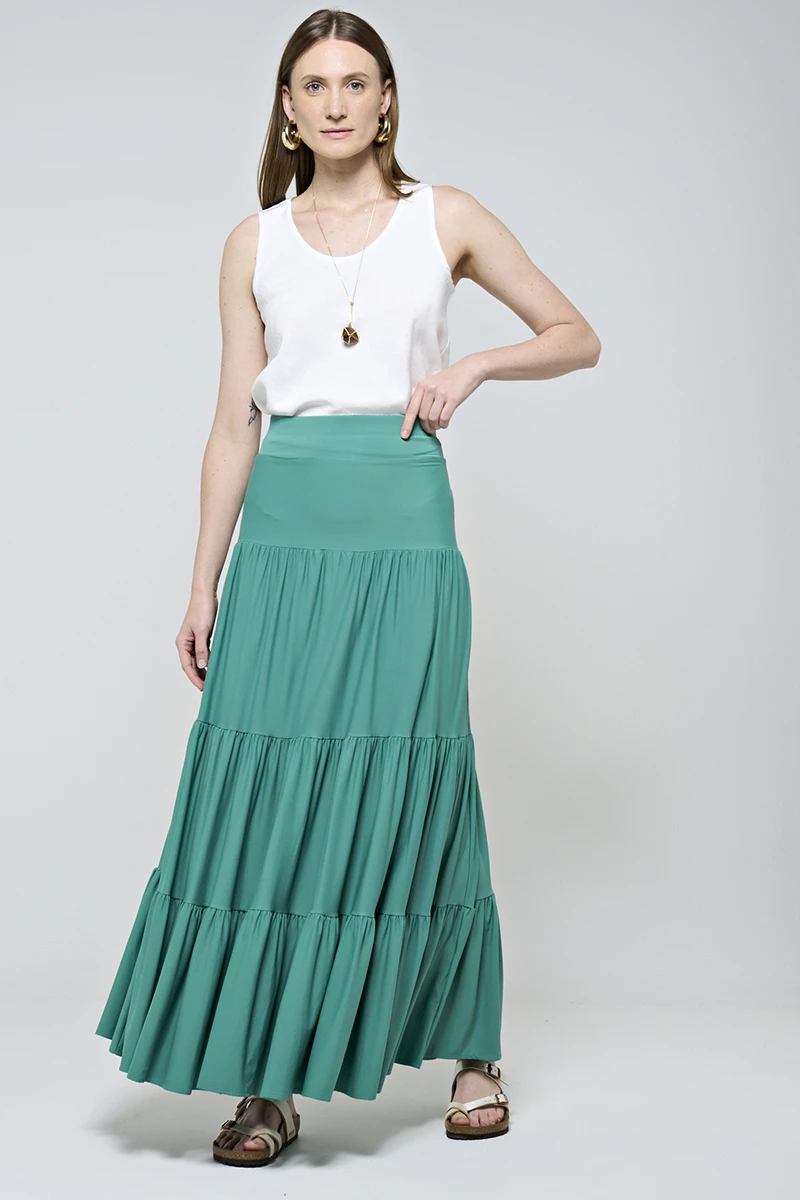 Hidrogênio - LONG SKIRT 3 MARIAS SALVIA - 18925300 Hidrogênio - LONG SKIRT 3 MARIAS SALVIA - 18925300