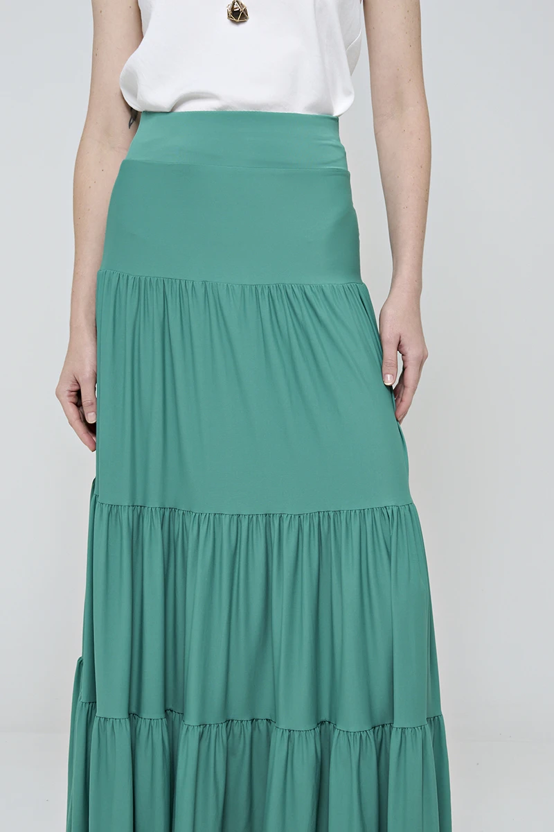 Hidrogênio - LONG SKIRT 3 MARIAS SALVIA - 18925300 Hidrogênio - LONG SKIRT 3 MARIAS SALVIA - 18925300