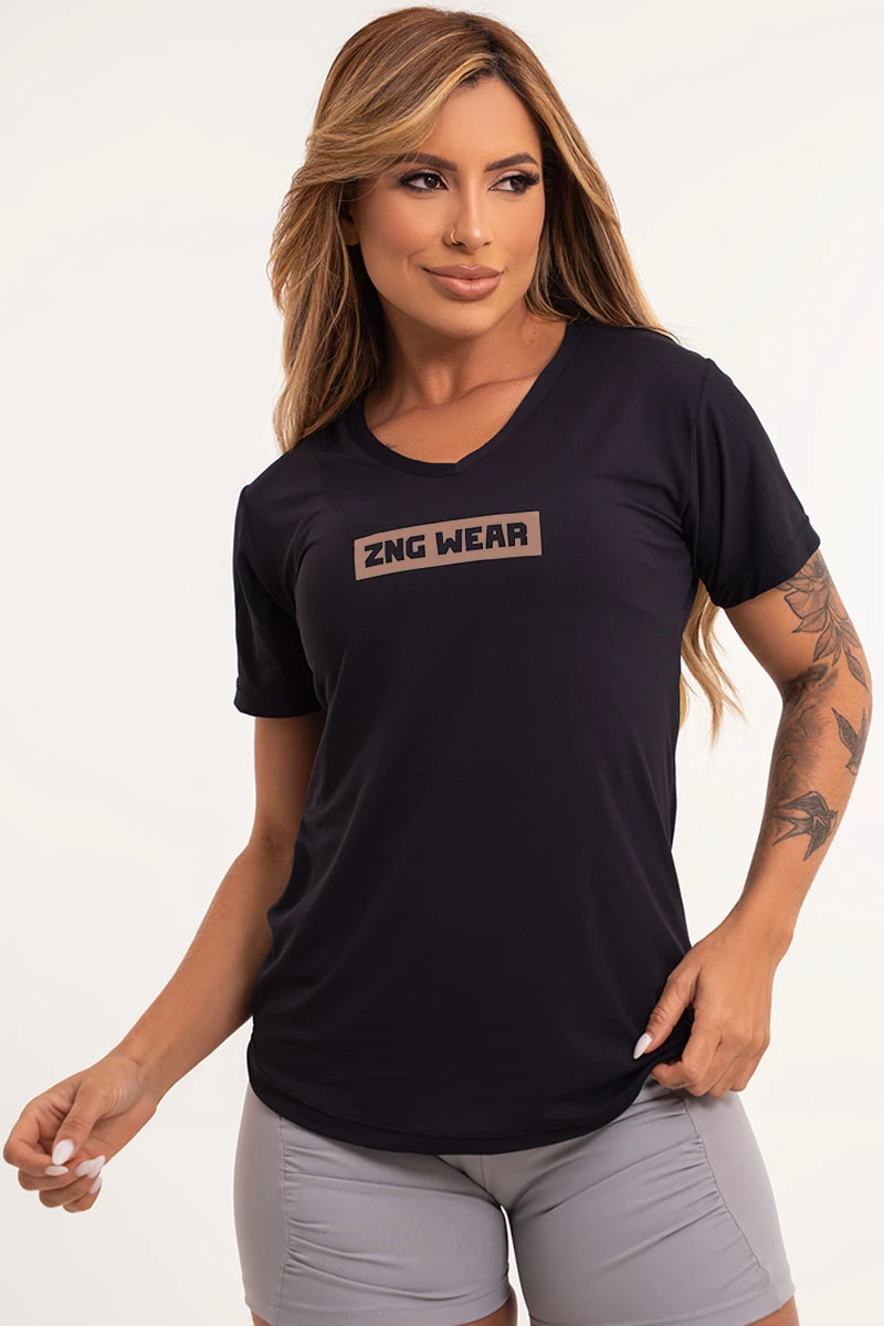ZNG - BLACK BABYLOOK TOP - BLU320