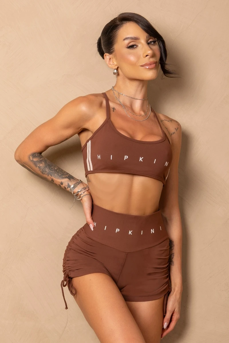 Hipkini - Time for Me Shorts Brown with Ruched Detail - 33331443