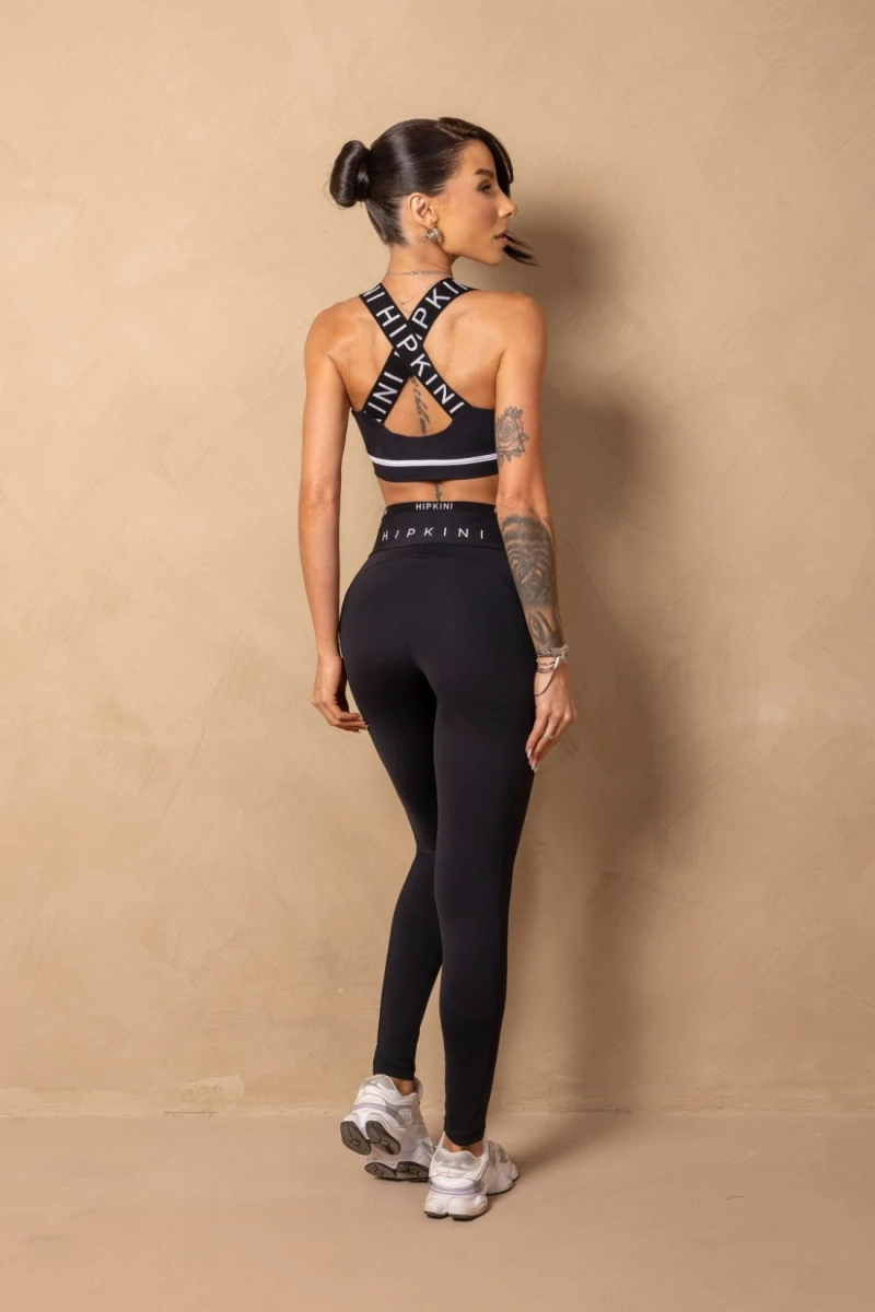 Hipkini - Time For Me Black Fitness Top with Thick Straps - 33331402
