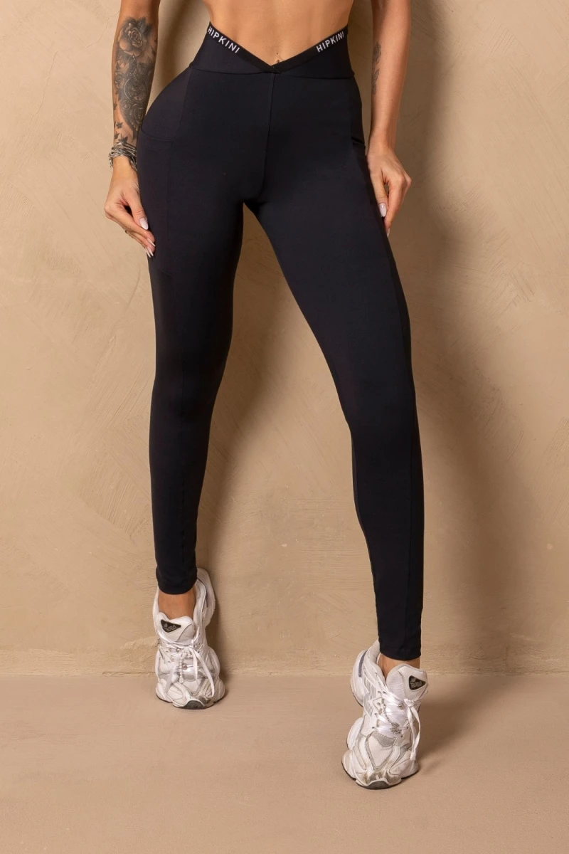 Hipkini - Time For Me Fitness Leggings Black with Bias - 33331403