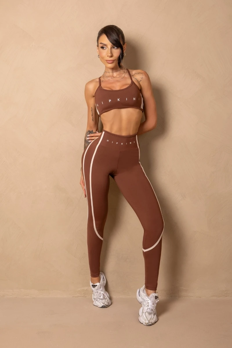 Hipkini - Time For Me Brown Fitness Top with Adjustable Straps - 33331411