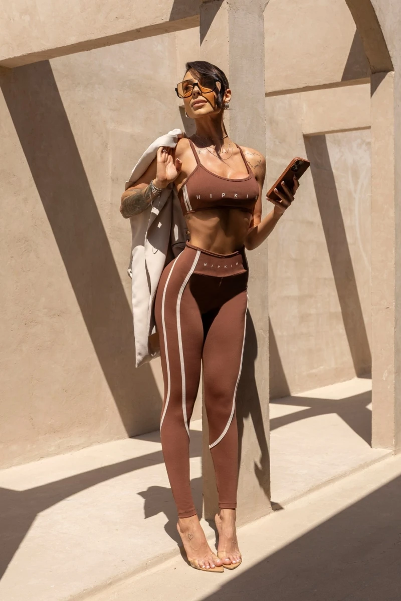 Hipkini - Time For Me Brown Fitness Top with Adjustable Straps - 33331411