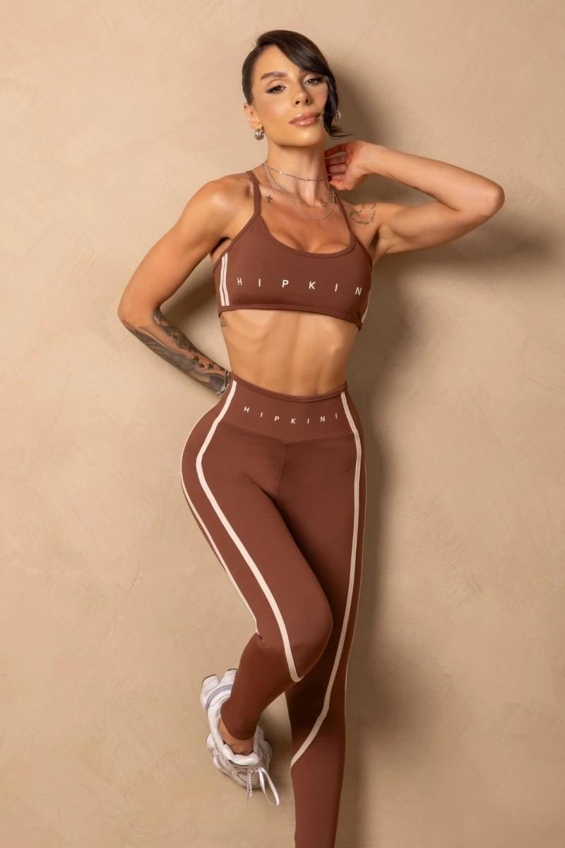 Hipkini - Time For Me Brown Fitness Top with Adjustable Straps - 33331411