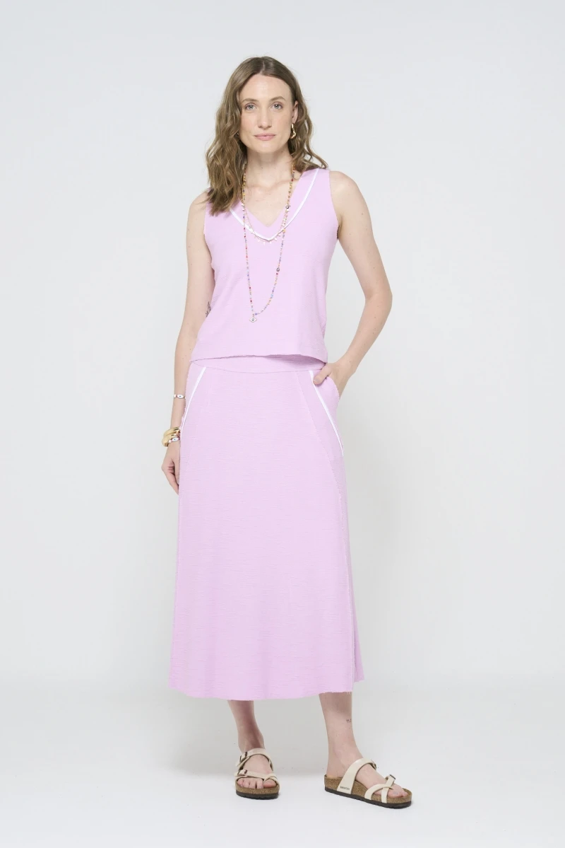 Hidrogênio - MIDI SKIRT WITH AMNI GROSELHA PIPE - 20599555 Hidrogênio - MIDI SKIRT WITH AMNI GROSELHA PIPE - 20599555