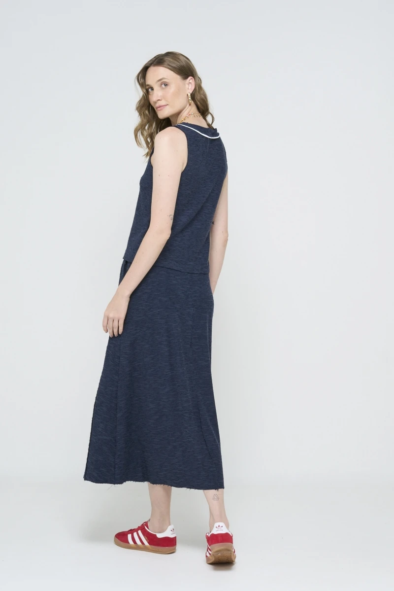 Hidrogênio - NAVY AMNI PIPE MIDI SKIRT - 20599004 Hidrogênio - NAVY AMNI PIPE MIDI SKIRT - 20599004