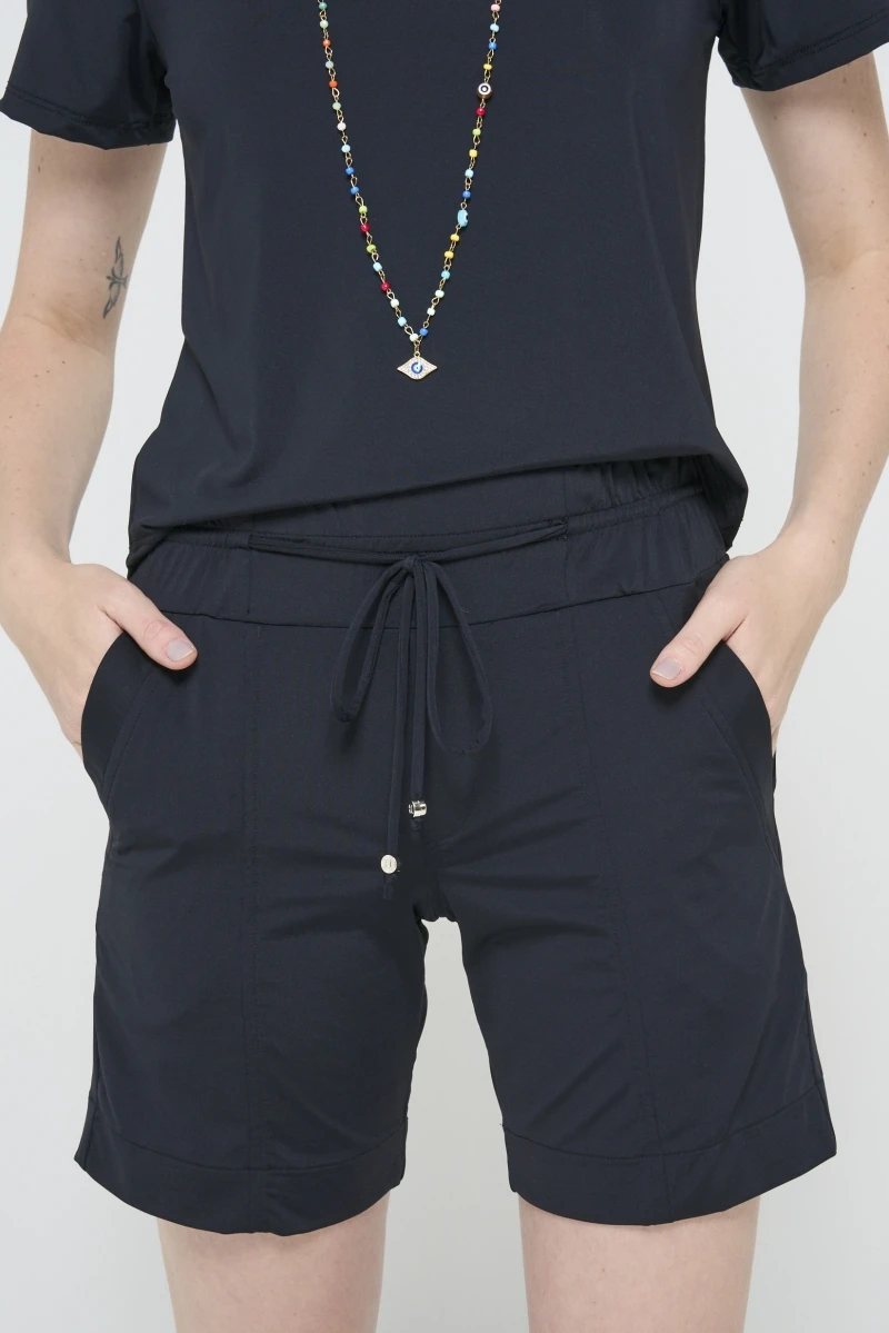 Hidrogênio - BLACK BERMUDA SHORTS WITH ELASTIC WAISTBAND AND POCKETS - 19603001 Hidrogênio - BLACK BERMUDA SHORTS WITH ELASTIC WAISTBAND AND POCKETS - 19603001