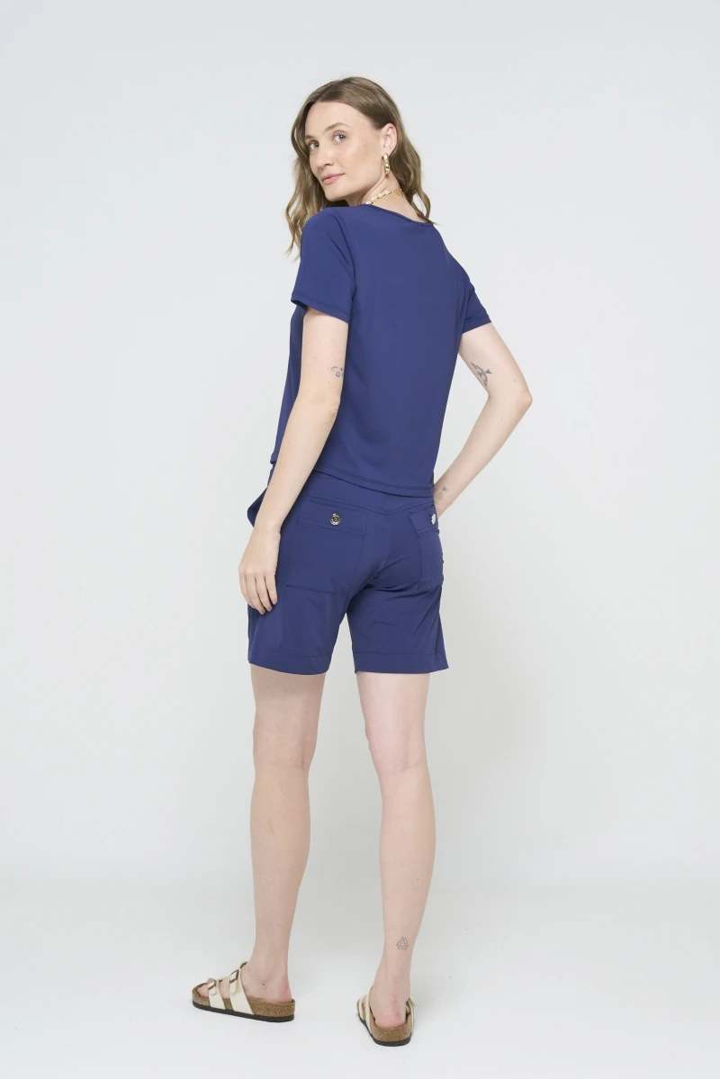 Hidrogênio - BERMUDA SHORTS WITH ELASTIC WAISTBAND AND NAVY POCKETS - 19603004 Hidrogênio - BERMUDA SHORTS WITH ELASTIC WAISTBAND AND NAVY POCKETS - 19603004