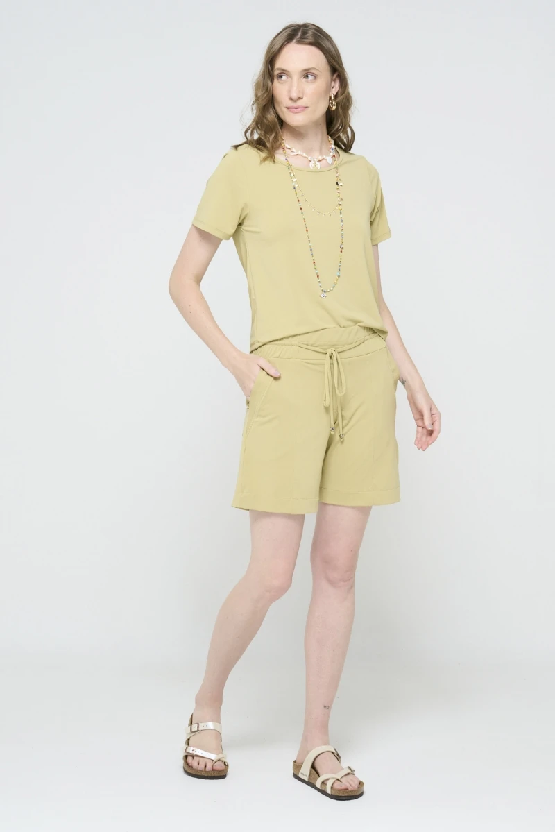 Hidrogênio - BERMUDA SHORTS WITH ELASTIC WAISTBAND AND CANA GREEN CHANNEL AND POCKETS - 19603479 Hidrogênio - BERMUDA SHORTS WITH ELASTIC WAISTBAND AND CANA GREEN CHANNEL AND POCKETS - 19603479