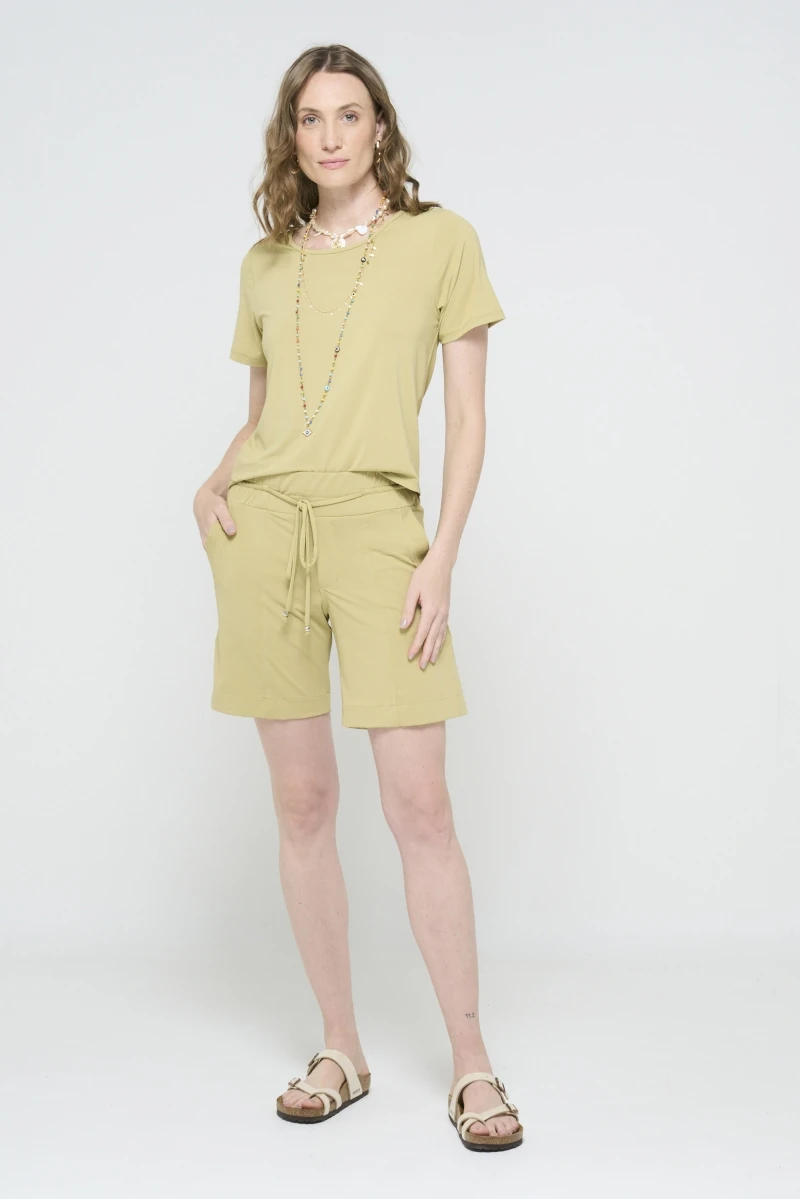 Hidrogênio - BERMUDA SHORTS WITH ELASTIC WAISTBAND AND CANA GREEN CHANNEL AND POCKETS - 19603479 Hidrogênio - BERMUDA SHORTS WITH ELASTIC WAISTBAND AND CANA GREEN CHANNEL AND POCKETS - 19603479