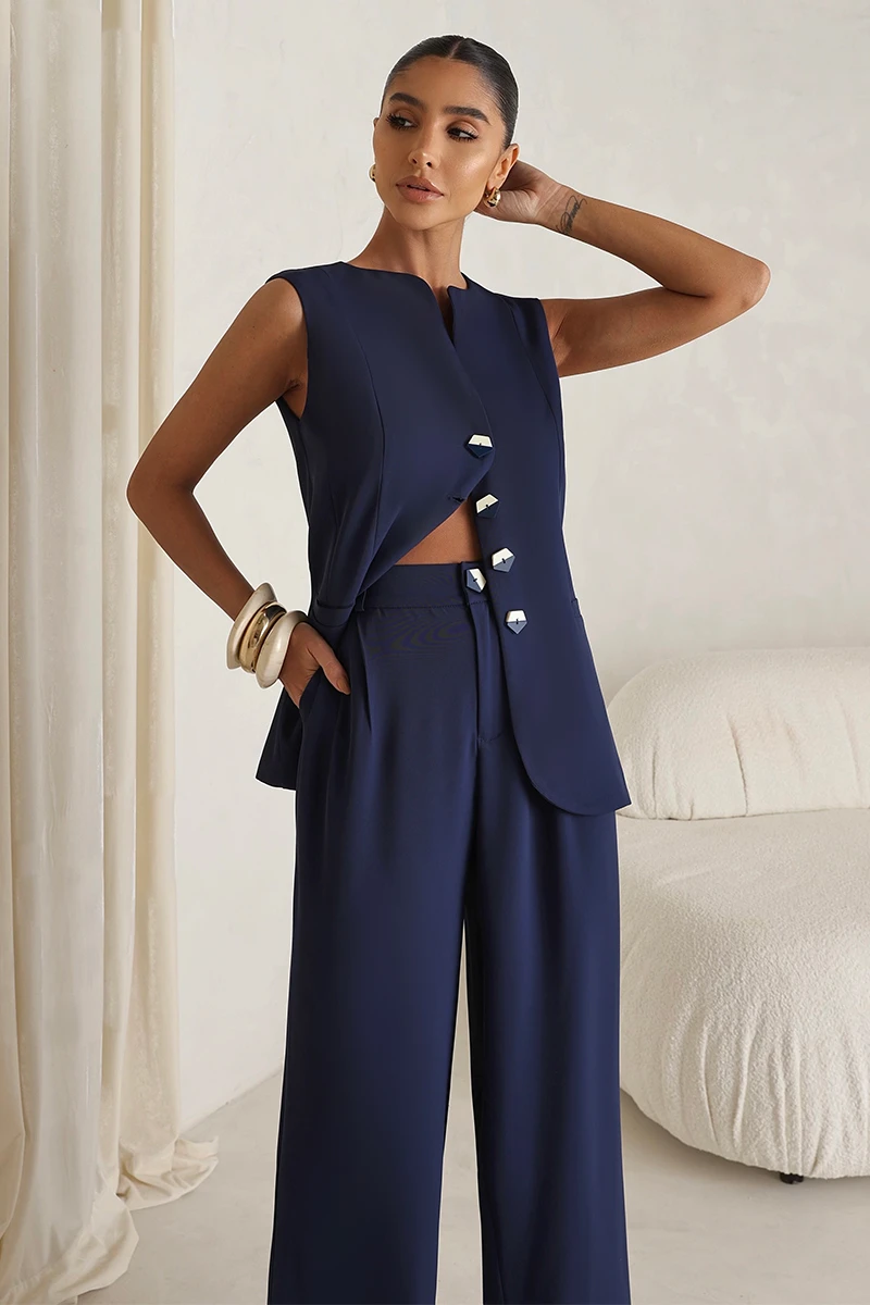 Dot Clothing - Set Dot Clothing Carla Alfaiataria Det. Blue Button - 2850AZUL